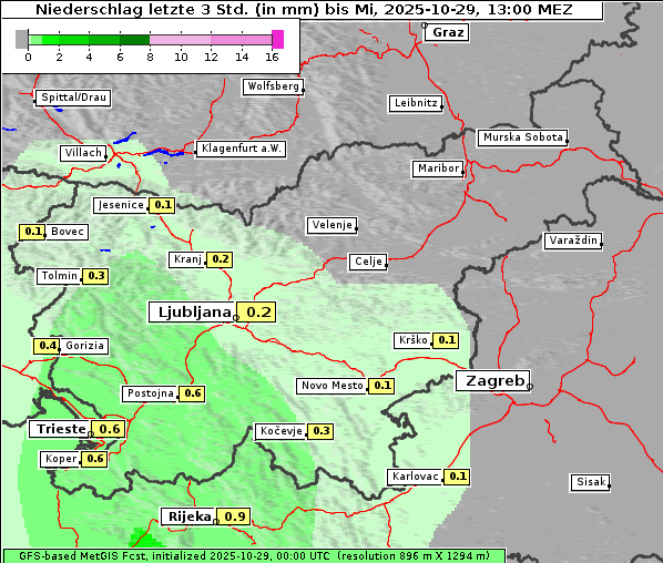 Niederschlag, 29. 10. 2025
