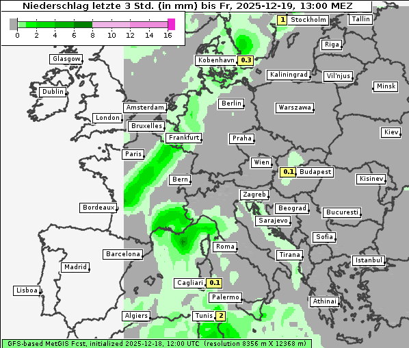 Niederschlag, 19. 12. 2025
