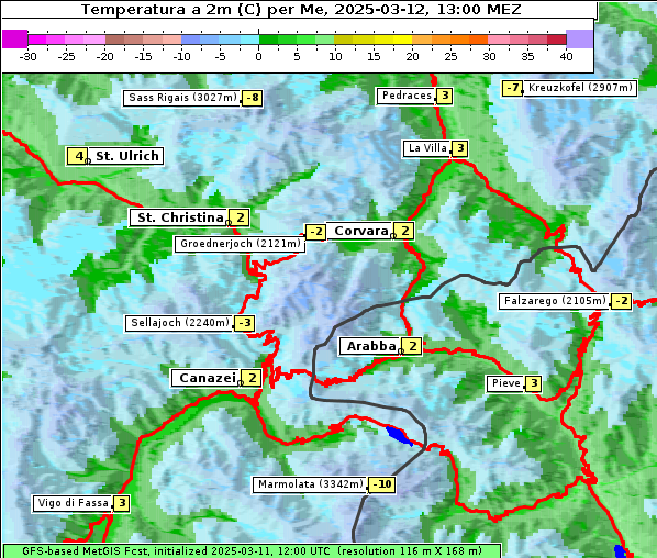 Temperatur, 12. 3. 2025