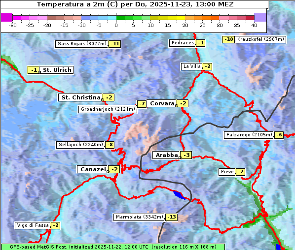 Temperatur, 23. 11. 2025
