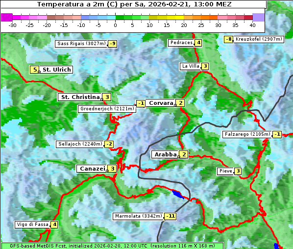 Temperatur, 21. 2. 2026