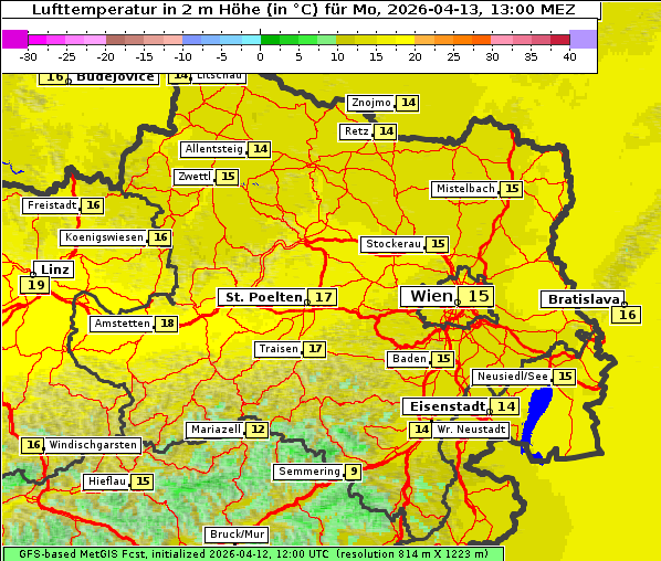 Temperatur, 13. 4. 2026