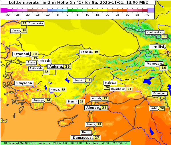Temperatur, 1. 11. 2025