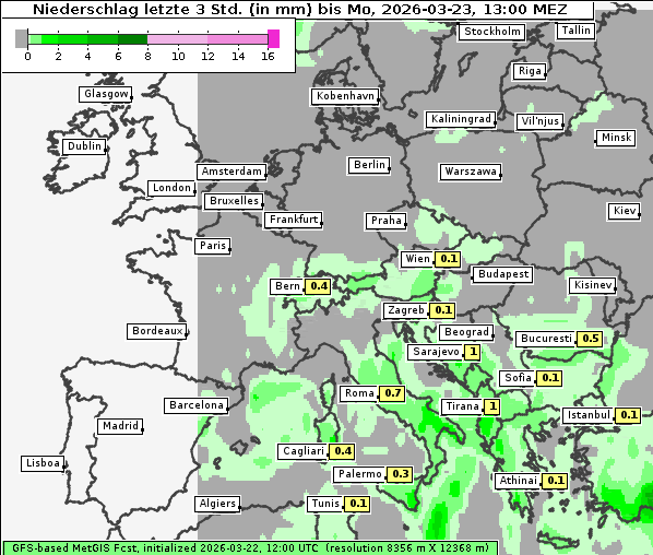 Niederschlag, 23. 3. 2026