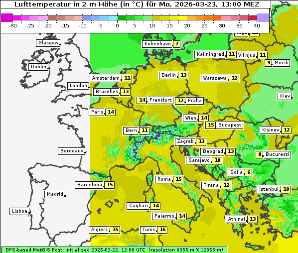 Temperatur, 23. 3. 2026