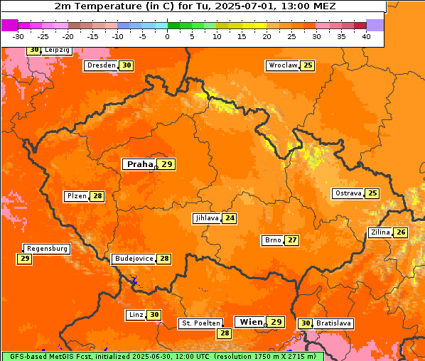 Temperatur, 1. 7. 2025