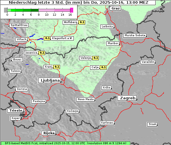 Niederschlag, 16. 10. 2025