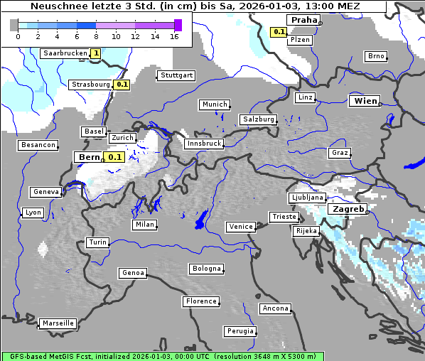 Neuschnee, 3. 1. 2026