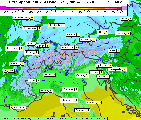 Temperatur, 3. 1. 2026