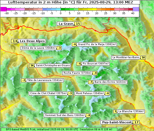 Temperatur, 29. 8. 2025