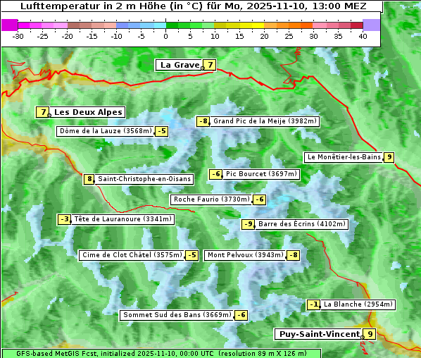 Temperatur, 10. 11. 2025