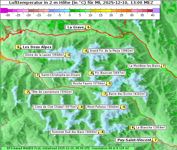 Temperatur, 10. 12. 2025