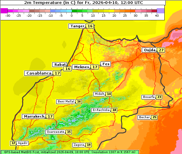 Temperatur, 10. 4. 2026