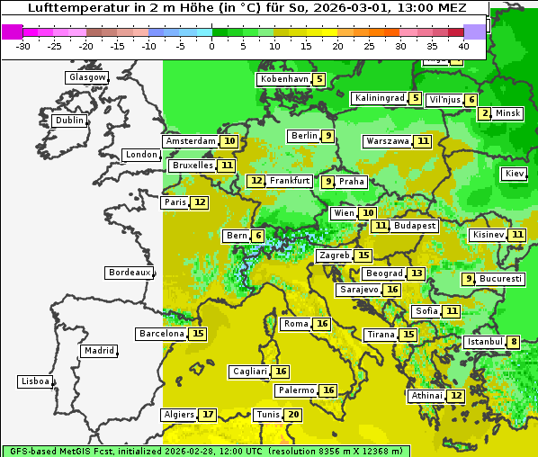 Temperatur, 1. 3. 2026