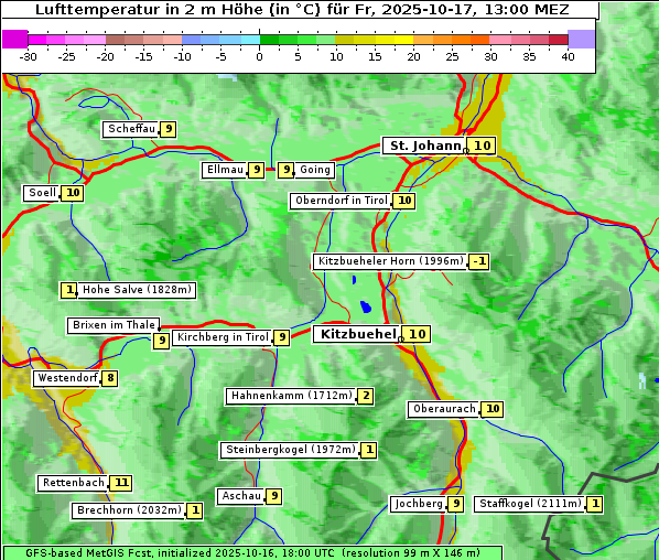 Temperatur, 17. 10. 2025