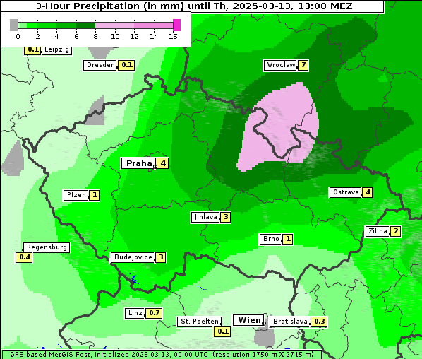 Niederschlag, 13. 3. 2025