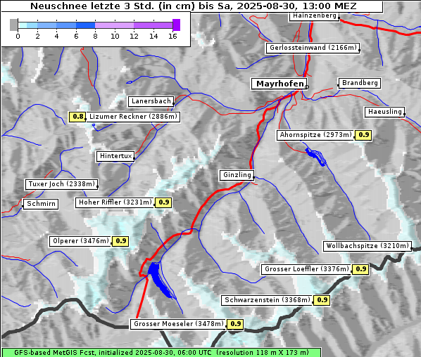 Neuschnee, 30. 8. 2025