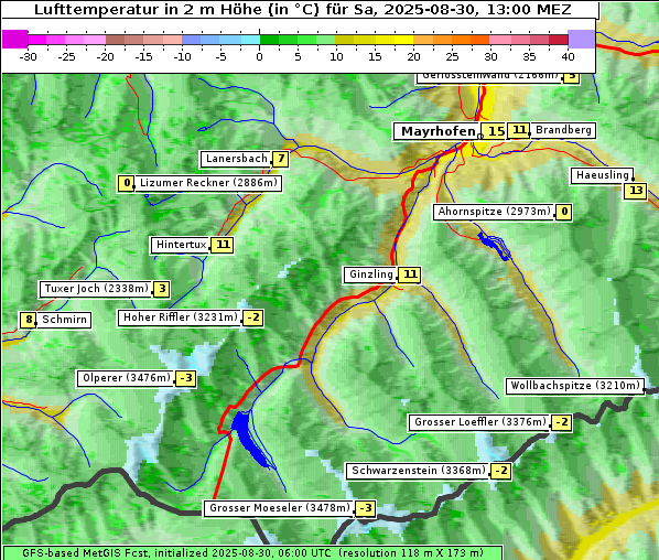 Temperatur, 30. 8. 2025