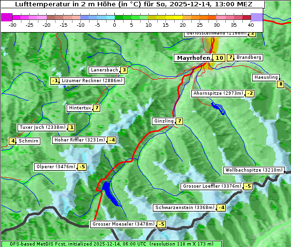 Temperatur, 14. 12. 2025