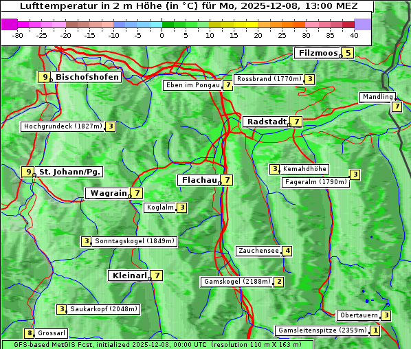Temperatur, 8. 12. 2025