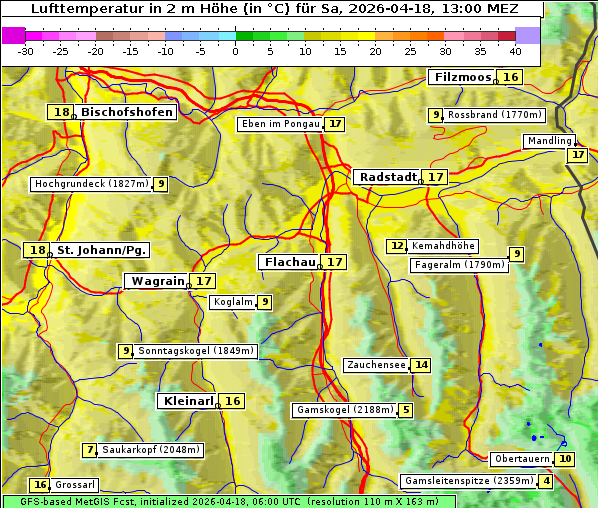 Temperatur, 18. 4. 2026
