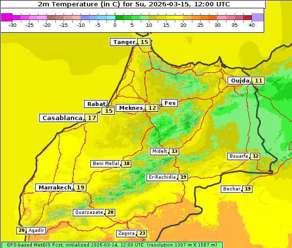 Temperatur, 15. 3. 2026