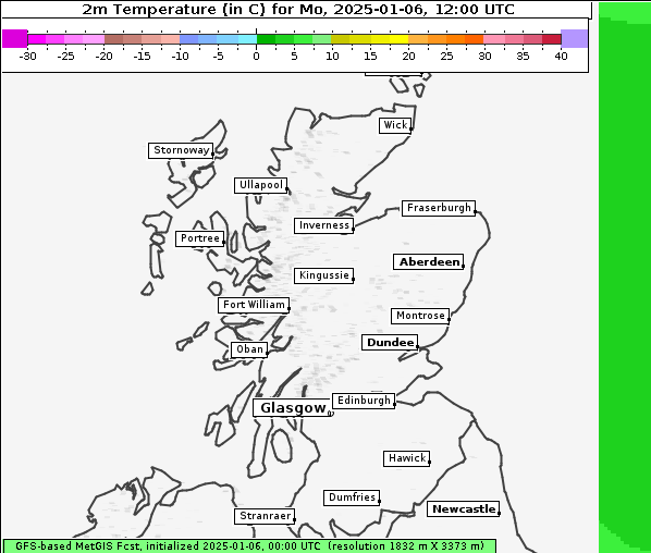 Temperatur, 6. 1. 2025