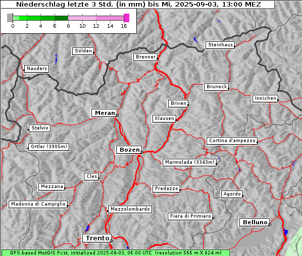 Niederschlag, 3. 9. 2025