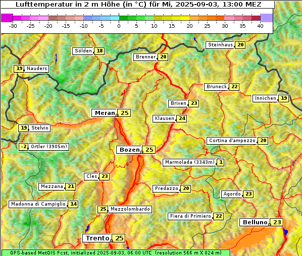 Temperatur, 3. 9. 2025