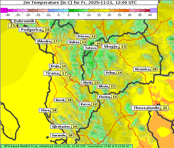 Temperatur, 21. 11. 2025