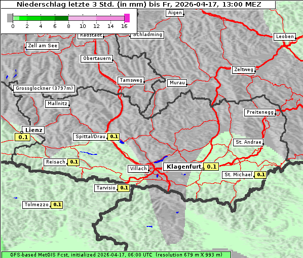 Niederschlag, 17. 4. 2026