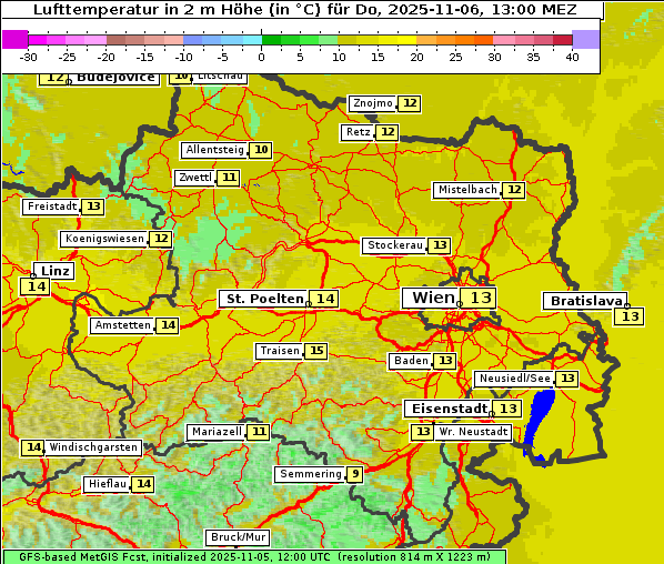 Temperatur, 6. 11. 2025