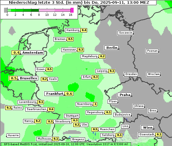 Niederschlag, 11. 9. 2025