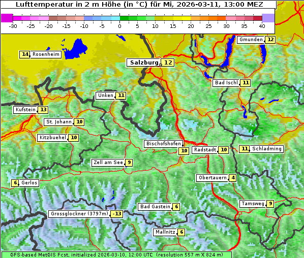 Temperatur, 11. 3. 2026