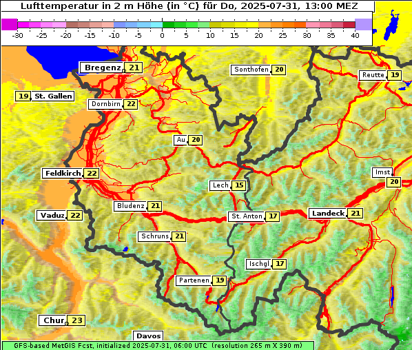 Temperatur, 31. 7. 2025
