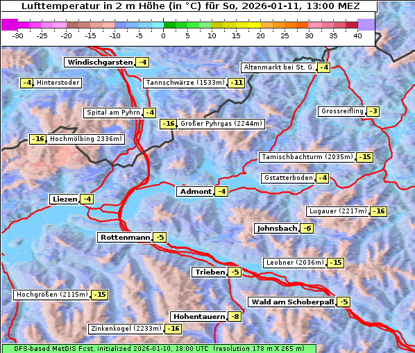 Temperatur, 11. 1. 2026