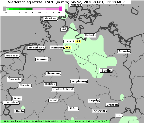 Niederschlag, 1. 3. 2026