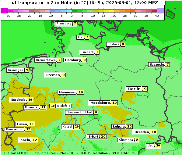 Temperatur, 1. 3. 2026