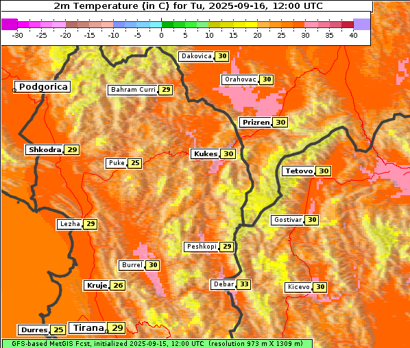 Temperatur, 16. 9. 2025