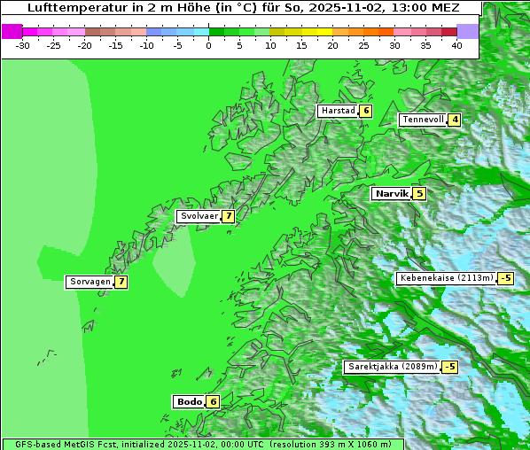 Temperatur, 2. 11. 2025