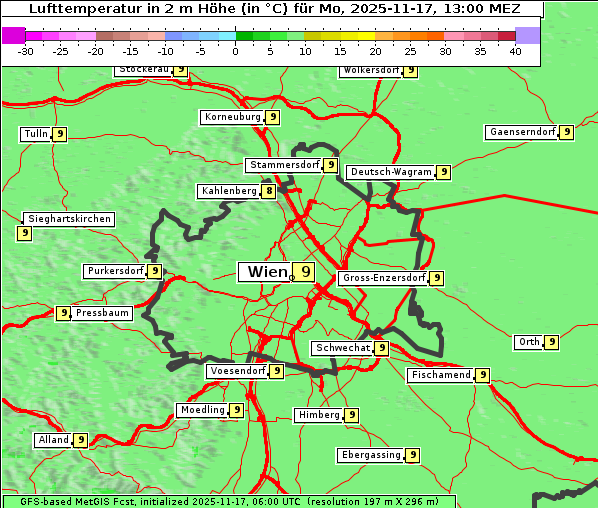 Temperatur, 17. 11. 2025
