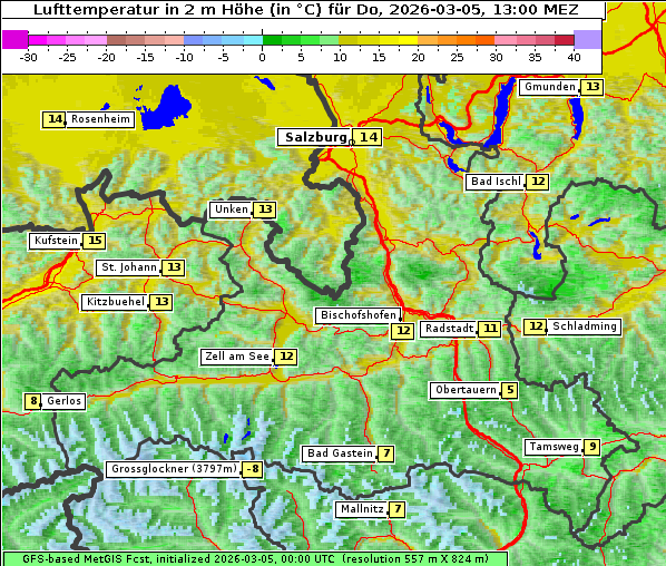 Temperatur, 5. 3. 2026