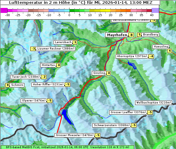 Temperatur, 14. 1. 2026