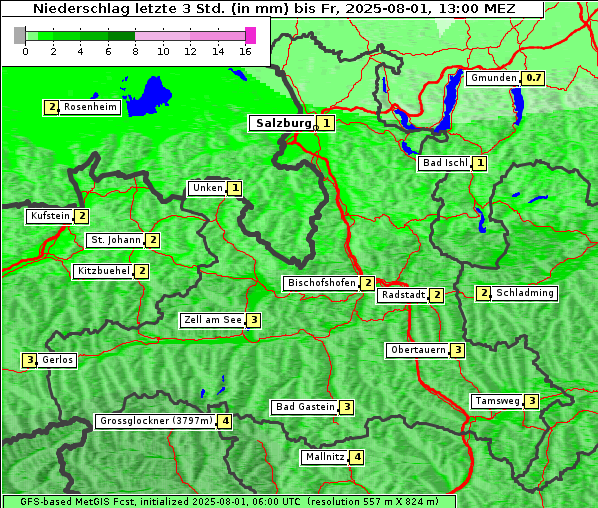 Niederschlag, 1. 8. 2025