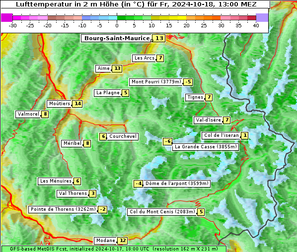 Temperatur, 18. 10. 2024