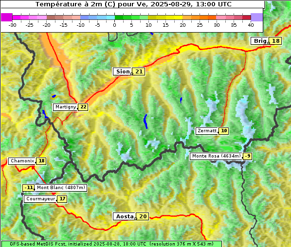 Temperatur, 29. 8. 2025