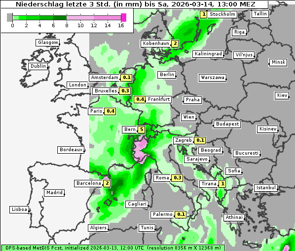 Niederschlag, 14. 3. 2026