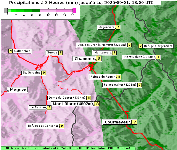 Niederschlag, 1. 9. 2025