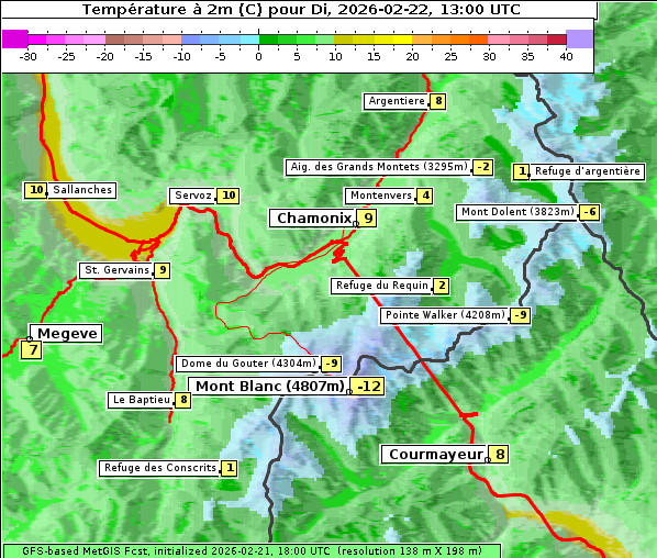 Temperatur, 22. 2. 2026