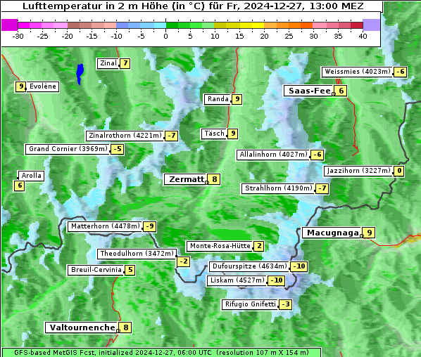 Temperatur, 27. 12. 2024